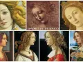 Portrety kobiet z epoki renesansu, być może inspirowane przez Medyceuszy. Widać tu różne ujęcia i stylizacje, z dominującymi blond włosami i delikatnymi rysami twarzy.