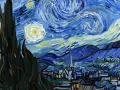 Gwiazda nocna Van Gogha, jeden z jego najsłynniejszych obrazów, ukazuje wirujące niebo nad spokojną wioską.