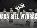 Różne tubki farb olejnych, w tym tytanowa biel, ustawione na czarnym tle. Napis "Jaka biel wybrać?".