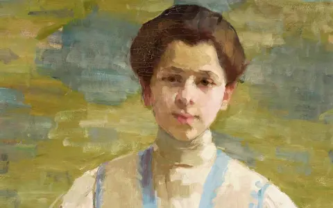 Portret młodej kobiety, inspirujący do zgłębiania **Olgi Boznańskiej biografii**.