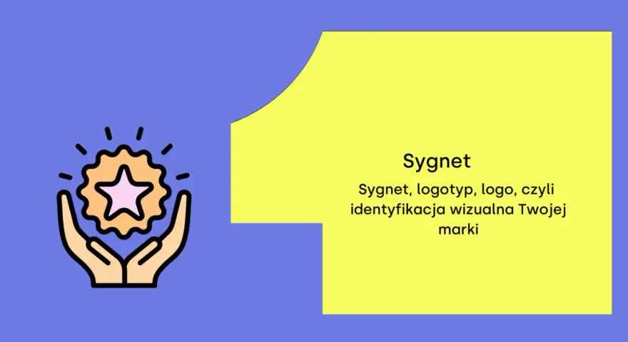Znak graficzny: dłonie trzymające gwiazdę, symbolizującą sygnet i identyfikację wizualną marki.